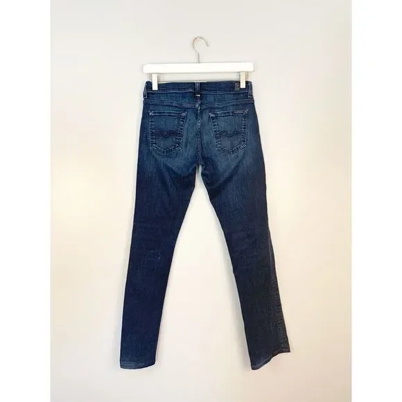 7 For All Mankind Dark Wash Straight Leg Jeans - Picture 7 of 7